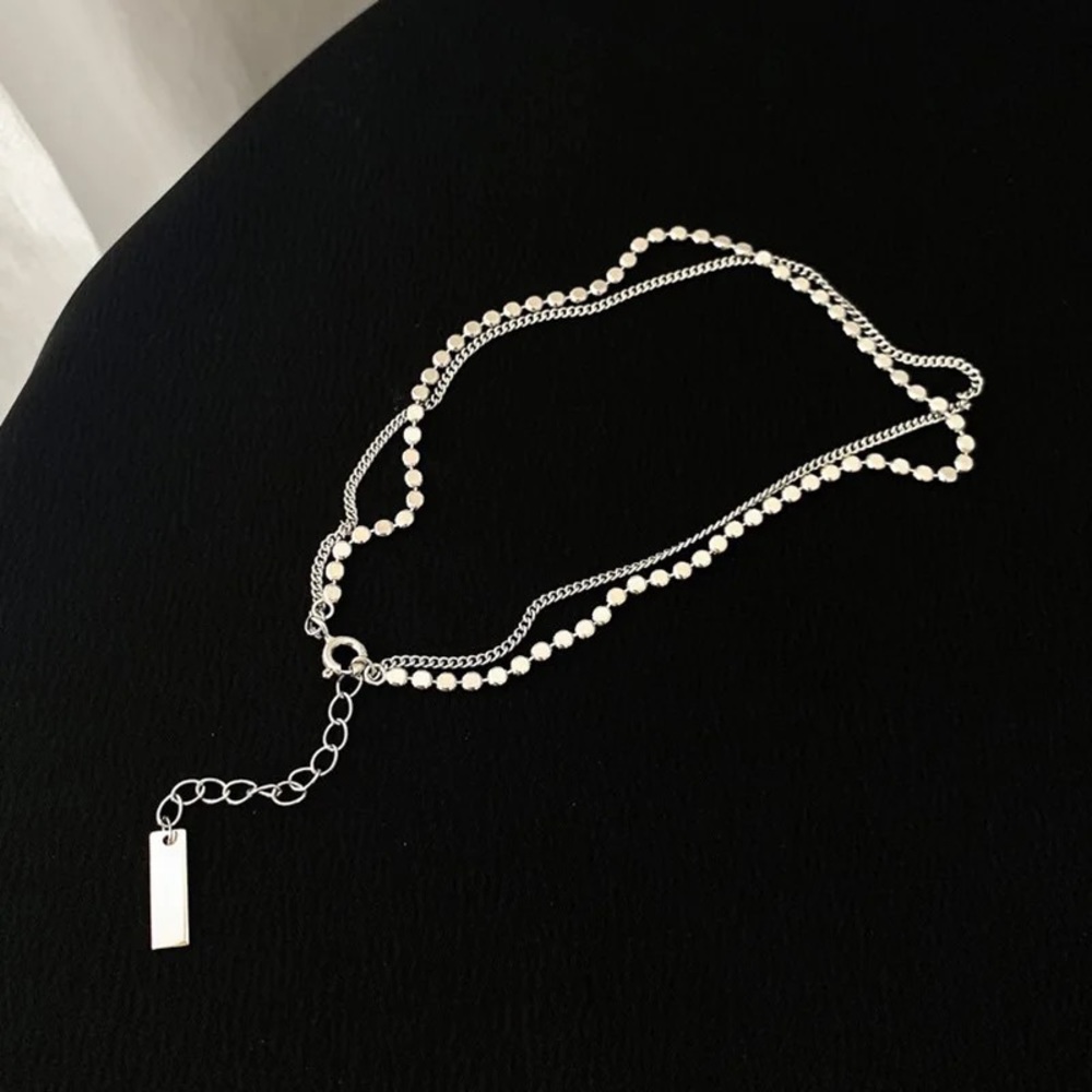 ✨NEW LAUNCH✨ Silver Color Anklet for Women, double chain, pretty and shine - Picture 3 of 5